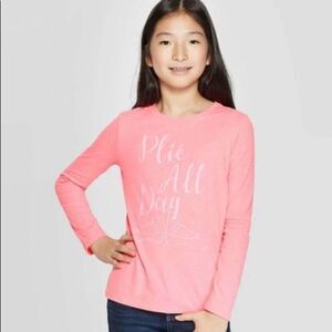 Cat & Jack Pink T-Shirt Long Sleeve “Plié All Day”